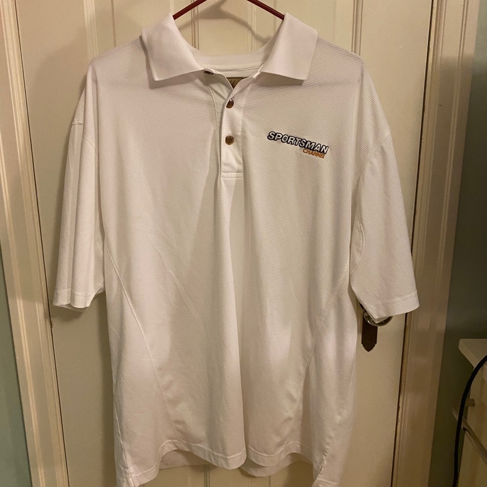 White Polo Men's XL Sportsman Channel Logo